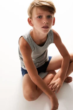 Pack de 2 bóxers de niño algodón marino y gris