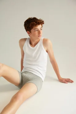 Pack de 2 bóxers juveniles algodón marino y gris