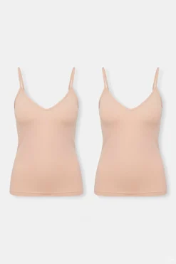 Pack de 2 camisetas interiores de tirantes algodón nude
