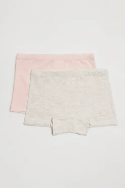 Pack de 2 culottes de niña algodón gris y rosa