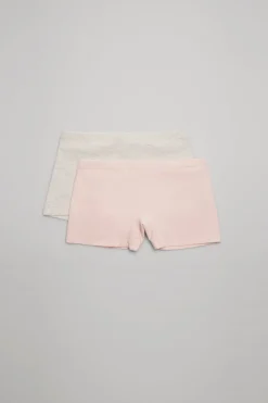 Pack de 2 culottes juveniles rosa y gris pastel