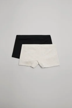 Pack de 2 culottes juveniles negro y gris