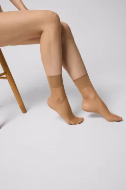 Pack de 2 medias tobilleras 10 DEN marrón