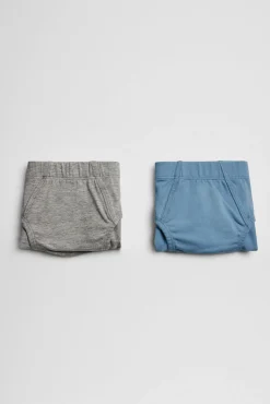 Pack de 2 slips de niño algodón azul y gris