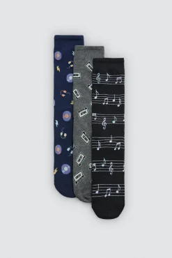 Pack regalo 3 calcetines Music Cassetes