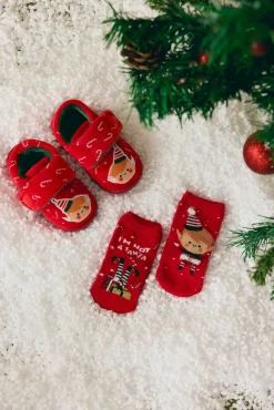 Pack regalo bebé zapatillas & calcetines navideños