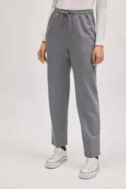 Pantalón cintura ajustable straight gris