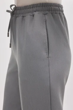 Pantalón cintura ajustable straight gris