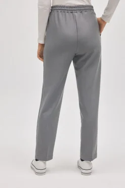 Pantalón cintura ajustable straight gris