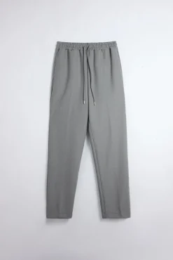Pantalón cintura ajustable straight gris