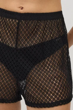 Pantalón corto calado negro