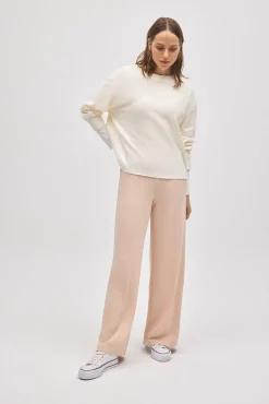 Pantalón de vestir ancho marfil