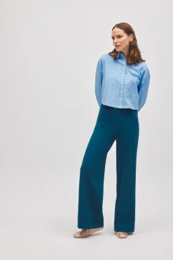 Pantalón de vestir wide azul