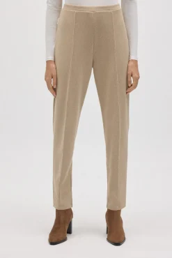 Pantalón efecto pana beige