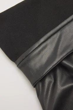 Pantalón efecto piel wide negro