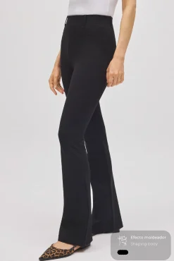 Pantalón elástico moldeador flare negro