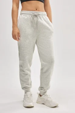 Pantalón jogger deportivo afelpado con cintura ajustable gris