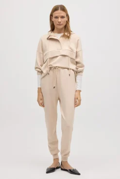 Pantalón jogger fluido marfil