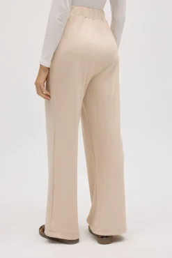 Pantalón recto fluido marfil