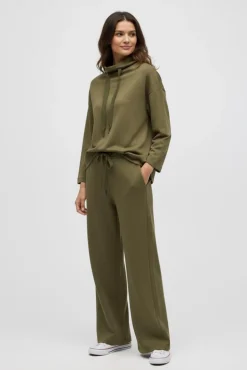 Pantalón recto fluido verde