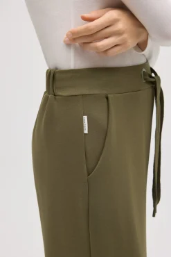 Pantalón recto fluido verde