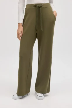 Pantalón recto fluido verde