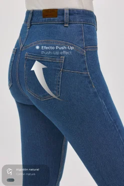 Pantalón vaquero efecto push-up azul