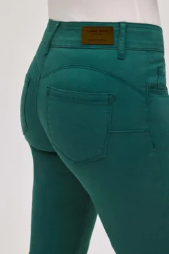 Pantalón vaquero efecto push-up slim verde