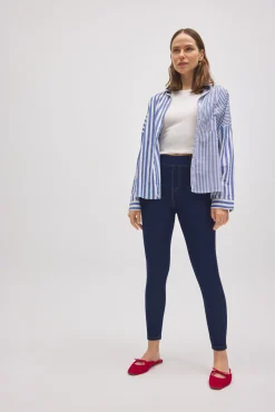 Pantalón vaquero elástico skinny marino