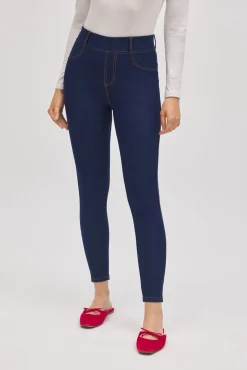 Pantalón vaquero elástico skinny marino