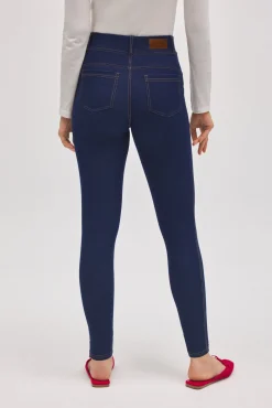 Pantalón vaquero elástico skinny marino
