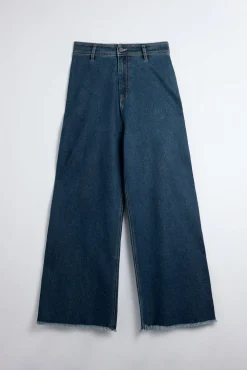 Pantalón vaquero elásticos wide marino