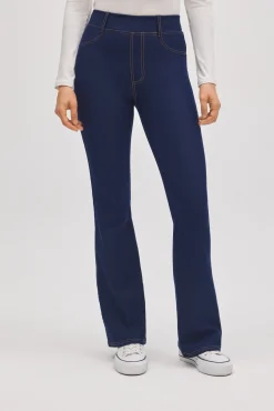 Pantalón vaquero elásticos flare marino