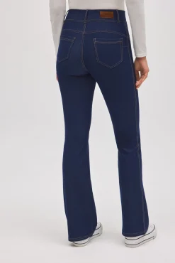 Pantalón vaquero elásticos flare marino