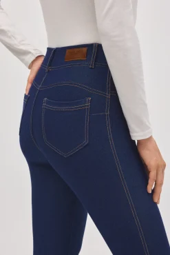 Pantalón vaquero elásticos flare marino