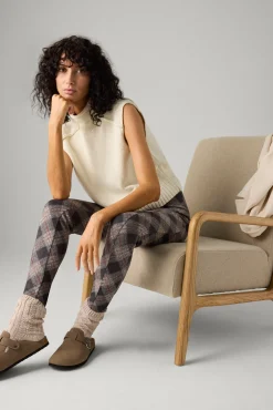 Pantalones estampado cuadros multicolor