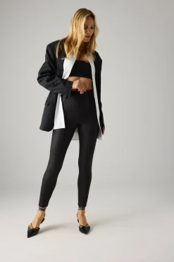 Pantalones térmicos efecto piel negro