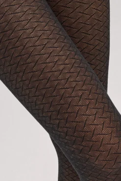 Panty estampado efecto espiga 20 denier