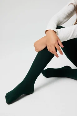 Panty infantil 70 denier verde botella