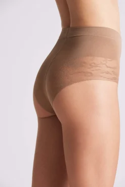 Panty reductor 10 denier marrón