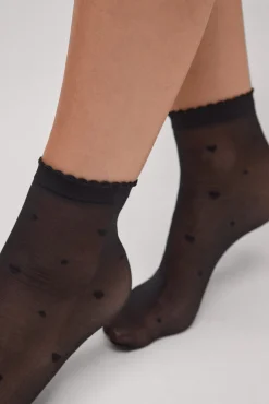 Panty tobillero estampado corazones 20 denier