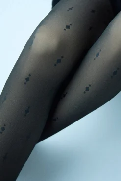 Panty térmico efecto velado estampado geométrico 160 denier