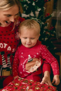 Pelele bebé afelpado estampado Navidad