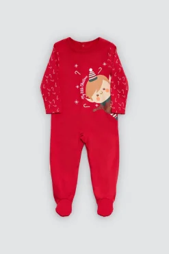 Pelele bebé afelpado estampado Navidad