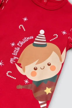Pelele bebé afelpado estampado Navidad