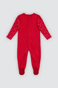 Pelele bebé afelpado estampado Navidad