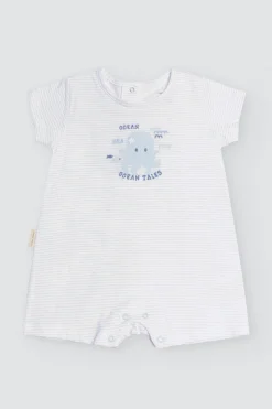 Pelele bebé corto Ocean Tales azul