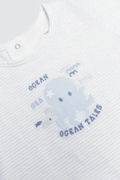 Pelele bebé corto Ocean Tales azul