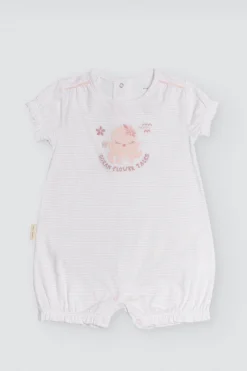 Pelele bebé corto Ocean Tales rosa