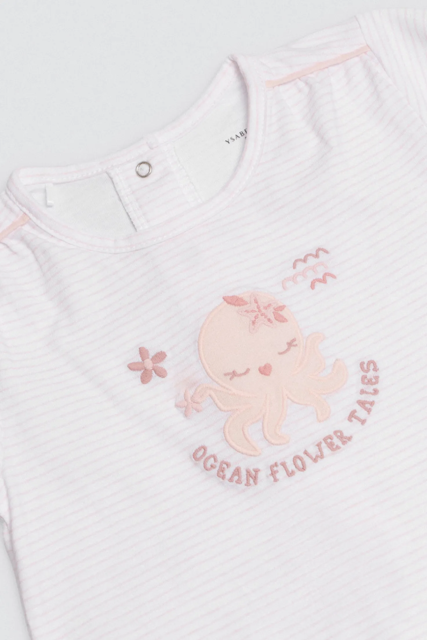 Pelele bebé corto Ocean Tales rosa